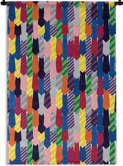 Wandkleed - Wanddoek - Stropdas - Regenboog - Patronen - 60x90 cm - Wandtapijt