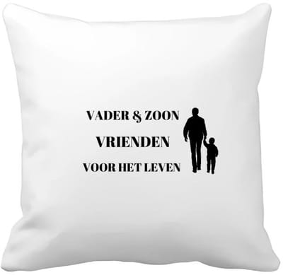 Akyol - vader en zoon vrienden voor het leven Kussen hoes - Vriend - vader/zoon - vader cadeautjes - vaderdag - verjaardag - geschenk - kado - vader artikelen - zoon artikelen - zoon verjaardag - 40 bij 40 cm