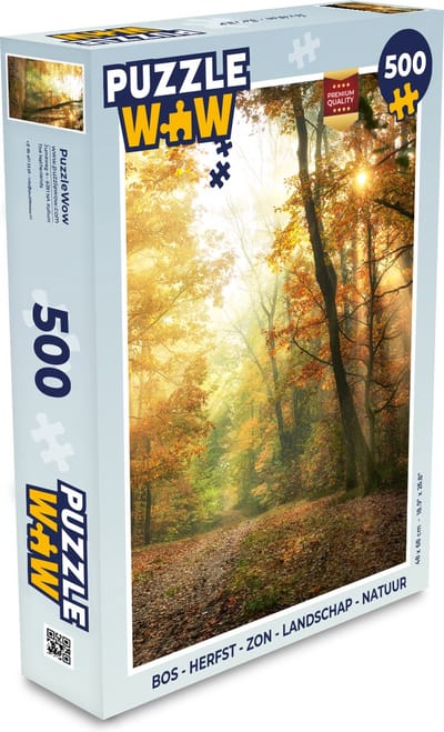 Puzzel Bos - Herfst - Zon - Landschap - Natuur - Bomen - Bladeren - Legpuzzel - Puzzel 500 stukjes