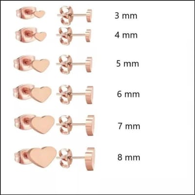 Aramat Jewels | Oorbellen | RVS Hartjes Oorbellen: Perfect Cadeau! | Rosékleurig / 8mm | | | | Kinderen, Volwassenen | Verkleurd niet