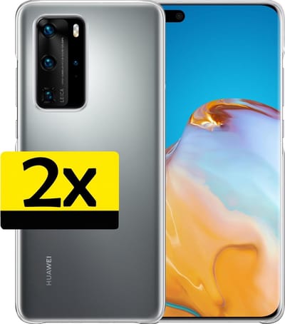 Hoesje - 2 Stuks - Geschikt voor Huawei P40 Pro - Sterk & Shockproof - Case Siliconen - Back Cover - Telefoon Hoes - Telefoonhoesjes - Transparant