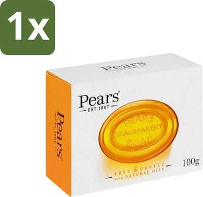 1 x Pears - Zeep - Transparant - Zacht - Gentle Care - 125 Gr - Zeep - Transparant - Gezichtszeep - Lichaamzeep - Verzorgende Zeep