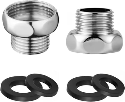 Verbindingsadapter voor douche slang, 3/4 naar 1/2 inch, inclusief afdichtring, ideaal voor badkamer en huishoudelijk gebruik