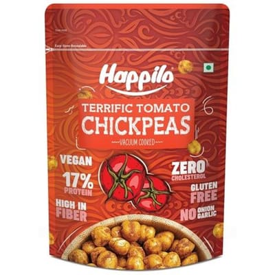 Happilo Premium Super Snack Terrific Tomato Chickpeas 110g, Croquant et Délicieux, Super Sain brown