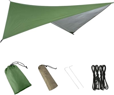 Waterdichte Tarp Tent Doek voor Kamperen, Wandelen en Strand - Bescherming tegen UV-straling en Weersomstandigheden