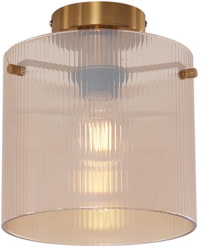QAZQA laura - Art Deco Plafondlamp - 1 lichts - Ø 20 cm - Messing - Woonkamer | Slaapkamer | Keuken
