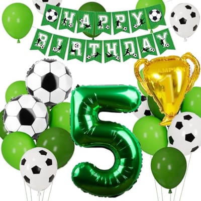 Verjaardagsballonnen Voetbal Decoratie 5 Jaar Folieballon Voor Kinderen