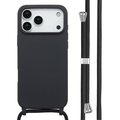 imoshion Hoesje - Geschikt voor Apple iPhone 17 Pro Max - Siliconen hoesje met koord - Zwart