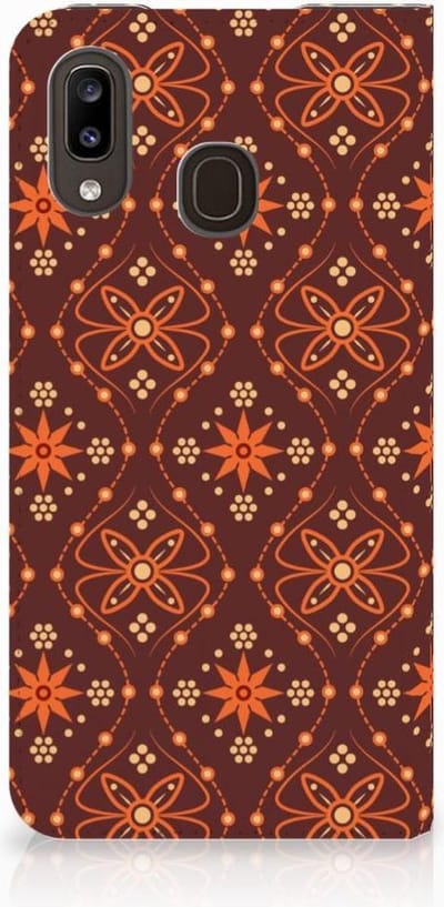 Samsung Galaxy A30 Hoesje met Magneet Batik Brown