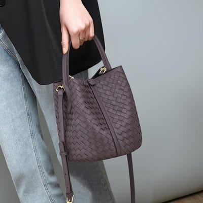 Dames Tas Dames Tas Crossbody Emmer Tassen Gevlochten Tas Hand Bill Schoudertas gray