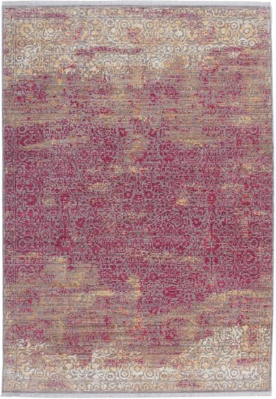 Goodivery ® Stijlvolle Vintage Korte Pool Vloerkleed met Franjes en Zigzagpatroon in Rood en Beige 120x170 cm
