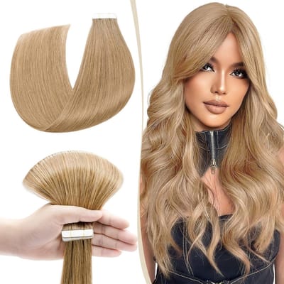 Tape-in Haarextensions, Steil, 100% Remy Haar, 10 Stuks, 16 Inch (25 g) - Honingblond, Volumineus en Natuurlijke Look