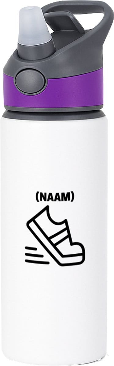 Hacebo® - Hardloopschoen waterfles met rietje paars - Hardlopen - Hardloper - Sport - water fles - 650ML