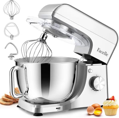 Keukenmachine - Mixer - Bakken en Koken - Krachtige Motor 1300W - 5.5 Liter Kom - Zilver