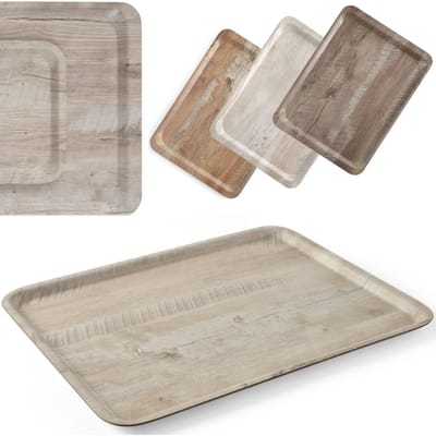 HENDI Stijlvol dienblad met houtnerf dessin – licht hout – 330x430 mm – krasbestendig en vaatwasmachinebestendig