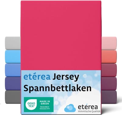 etérea Jersey Hoeslaken 100x200 - 120x200 cm Oekotex Made in Green - 100% katoen - Roze pruim