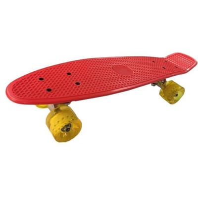 Single Kick plastic skateboard Rood met ABEC5 lage Skateboards