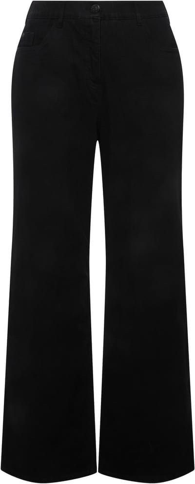 Ulla Popken - Dames - Jeans Mary wijde pijp 5-pocketmodel - Klassiek zwart - Maat 21