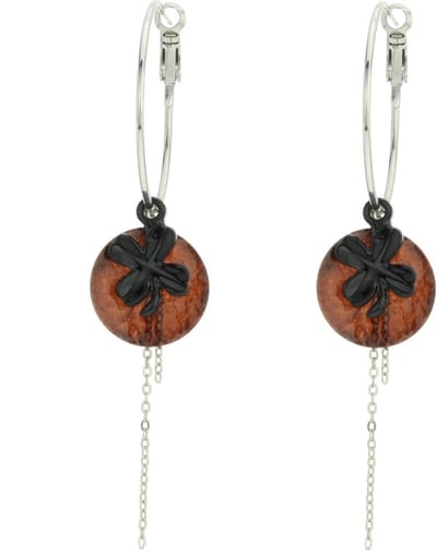 Behave - Oorringen klavertje vier hanger - 8,5 cm