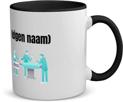 Akyol - chirurgen met eigen naam koffiemok - theemok - zwart - Chirurg - patiënten/doktoren - collega's - verjaardag - afscheidscadeau - geschenk - kado - 350 ML inhoud