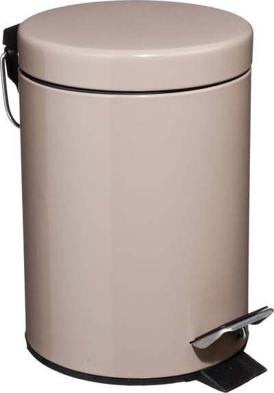 5Five Prullenbak - pedaalemmer - taupe - metaal - 3 L - 17 x 25 cm - badkamer en toilet - klein formaat