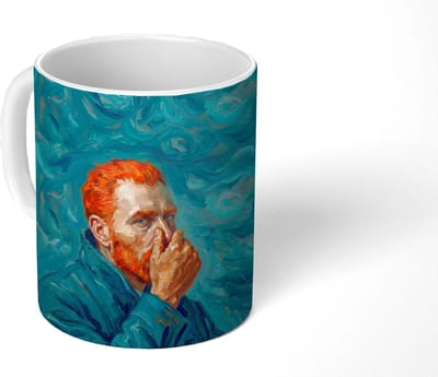 Mok - Koffiemok - Portret - Klassiek - Blauw - Mokken - 350 ML - Beker - Koffiemokken - Theemok