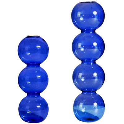 1 stuks Japanse Ornamenten Scandinavische Woonkamer Eenvoudige Creatieve Bolvormige Kleine Bloempotten Gebrandschilderd Bubbelglas Vaas Huisdecoratie blue