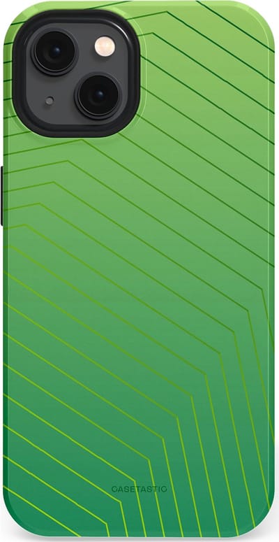 Casetastic Hoesje Geschikt voor Apple iPhone 13 Magsafe - Stijlvolle Beschermende Duo-layer Case - Neon Groen Net