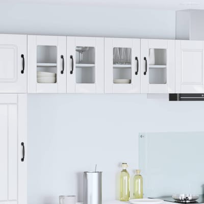 vidaXL - Wandglas - Kasten - PORTO - Hoogglans - wit - 60 - x - 31 - x - 40 - cm