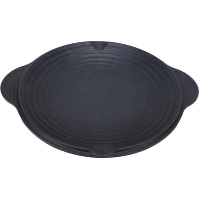 Multifunctionele Grillpan Aluminiumlegering Rond Draagbaar Huishoudelijk BBQ Kooktoestel Accessoires voor Varkensvlees 34cm / 13.4in gray
