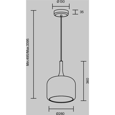 Maytoni LED hanglamp Spirito, rookgrijs, glas, Ø 26 cm