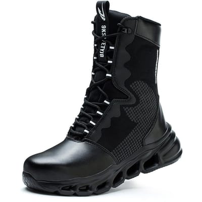 Bottes de Travail Mode Indestructibles Embout Acier Chaussures de Sécurité Pour Hommes Anti-Perforation Baskets Confortables Chaussures Pour Homme Adulte 41 noir