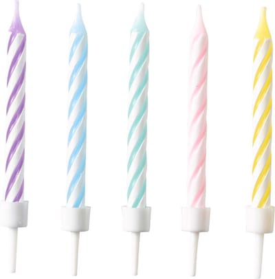 Amscan Verjaardagskaarsjes Spiraal Pastel 6 Cm Wax 10 Stuks
