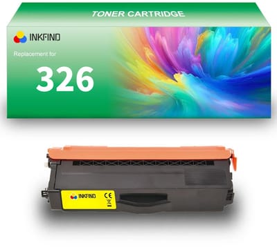 INKFIND TN326 Geel tonercartridge geschikt voor Brother DCP L8400 CDN/DCP L8450 CDW/HL L8250 CDN/HL L8350 CDN/HL L8350 CDW/HL L8350 CDWT/MFC L8650 CDW/MFC L8850 CDW 1 PACK-Geel