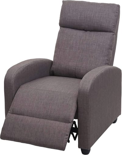 Comfortabele Relaxstoel met Verstelbare Rugleuning en Ligfunctie - Grijs-Bruin