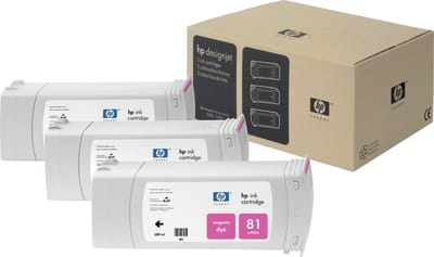 HP 81 - Inktcartridge / Magenta / 680 ml / 3-Pack (C5068A)