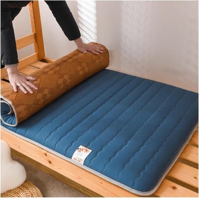 Japanse Futonmatras - Oprolbare Vloermat - Comfortabel Slapen - Dubbelzijdig Bruikbaar - 90 x 200 cm - Grijs