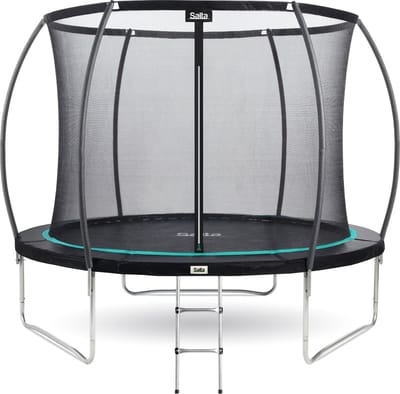 Salta Cosmos - ø 251 cm - Inclusief ladder - Belastbaar tot 100 kg - Ronde trampoline met veiligheidsnet - Zwart