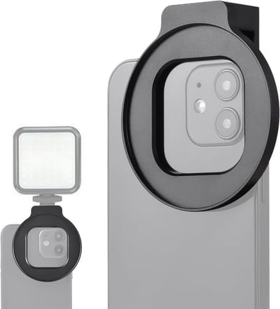Volledige metalen lensfilterhouder met 67mm schroefdraad en cold shoe voor smartphones zoals iPhone 15/14/13/12