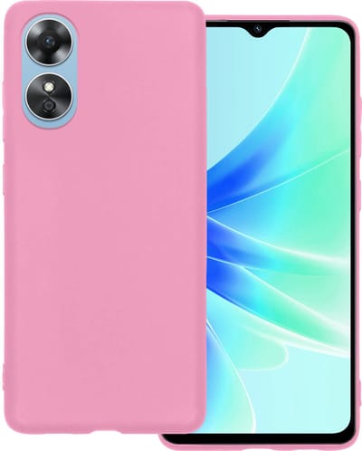 Hoesje Geschikt voor OPPO A17 - Sterk & Shockproof - Hoes Cover - Siliconen Case - Lichtroze