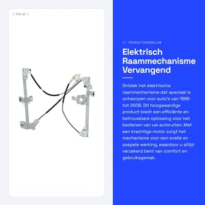 Dailygoods - Elektrisch Raammechanisme - Vervangend Raammechanisme - Hoge Beveiliging - Voor Auto's 1995-2008 - Snel Heffend - Voor Partner 1995-2008