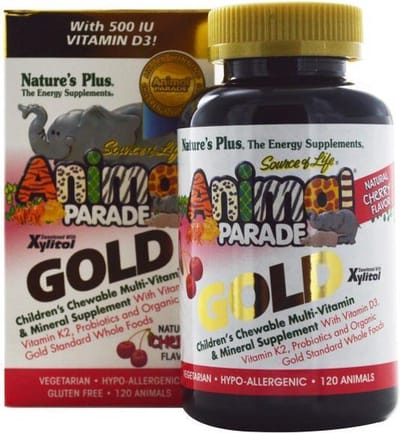 Children's Chewable Multi-Vitamin & Mineral Supplement, Natural Cherry Flavor (120 Animals) - Nature's Plus
