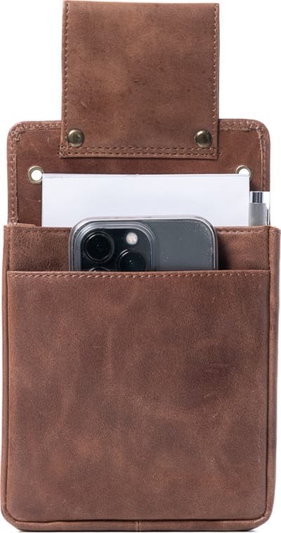 Horeca - Holster - Horeca holster - Horeca portemonnee - Kelnerbeurs - Holster horeca - Holster kapper - Horeca riem - Kelner holster - Horeca portefeuille - Horeca schort - Kelner riem - Horeca houder - Heup holster - Heuptas kapper - Leer - Cognac