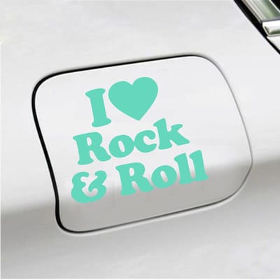 Bumpersticker - I Love Rock & Roll - 10,3 X 12,6 - Mint