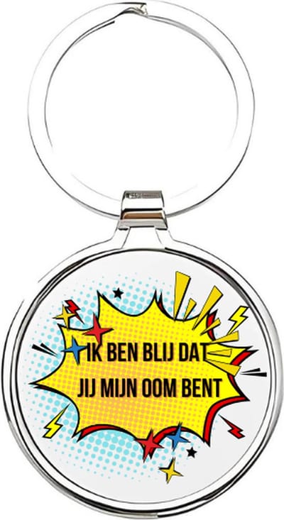 Akyol - ik ben blij dat jij mijn oom bent Sleutelhanger - Oom - de leukste oom - oom sleutelhanger - sleutelhanger - sleutelhanger voor ooms - familie sleutelhanger - verjaardagscadeautje - cadeau voor de leukste oom - uncle - 4 x 7,5 CM