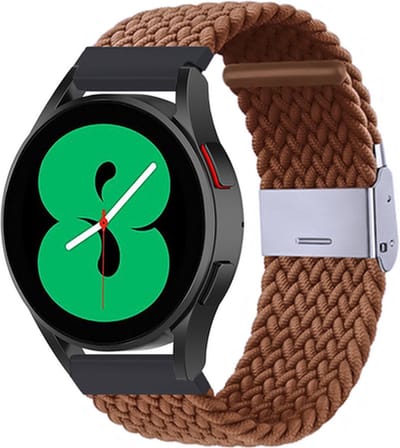 By Qubix - Braided nylon bandje - Bruin - Geschikt voor Xiaomi Mi Watch / Geschikt voor Xiaomi Watch 2 / Geschikt voor Xiaomi Watch S1 / S2 / S3 / S4 (47mm)