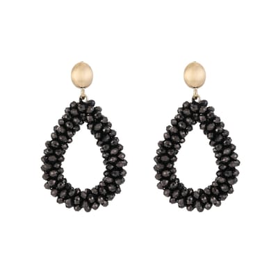 Oorbellen Crystal Elegance - Shine Zwart - Feestdagen - Kerst - Cadeau