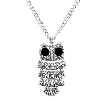 Fako Bijoux® - Ketting - Dansend Uiltje - 25x50mm - Zilverkleurig