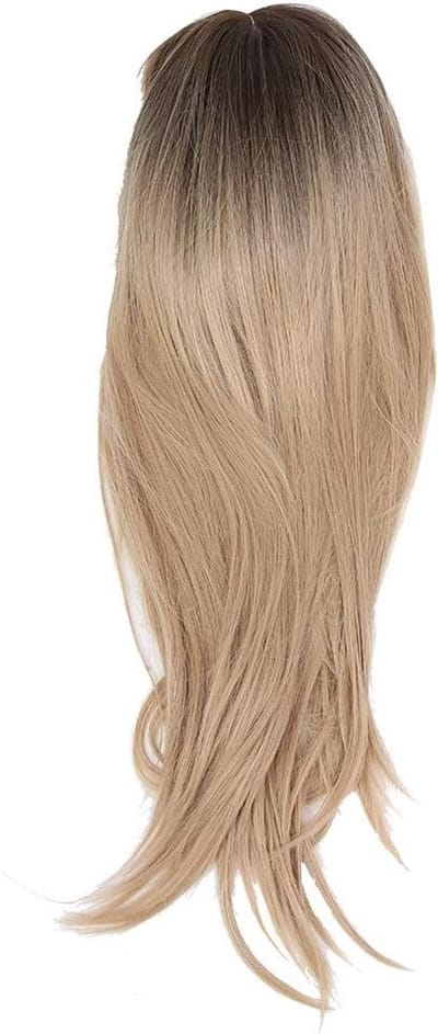 Natuurlijke Lange Rechte Blonde Haarwig voor Vrouwen - 70 cm, Hittebestendig Synthetisch Haar, Perfect voor Bangs en Dagelijks Gebruik
