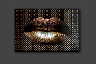 Golden Lip LV schilderij 120x80cm